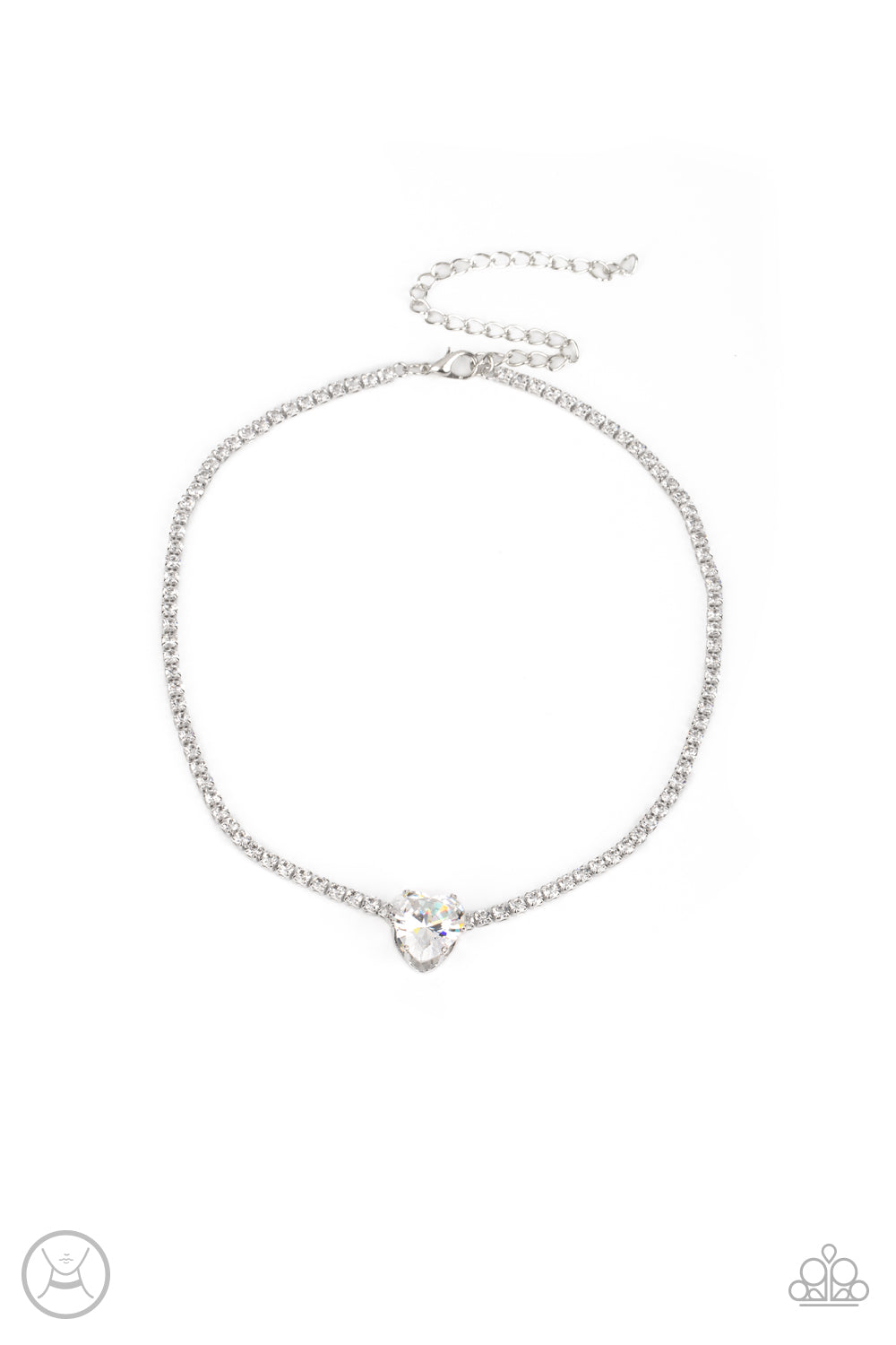 Paparazzi-Flirty Fiance` - White Choker Necklace