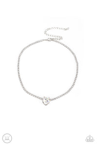 Paparazzi-Flirty Fiance` - White Choker Necklace