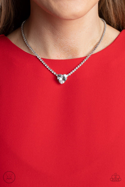 Paparazzi-Flirty Fiance` - White Choker Necklace