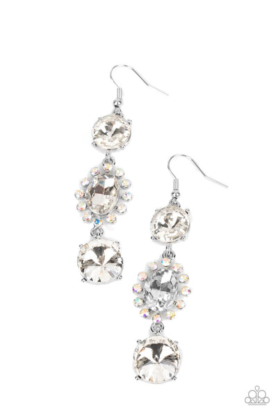 Paparazzi-Magical Melodrama - White Earring