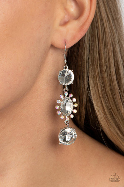 Paparazzi-Magical Melodrama - White Earring