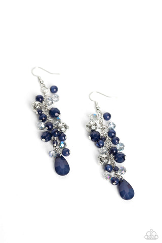 Paparazzi-Cheeky Cascade - Blue Earring