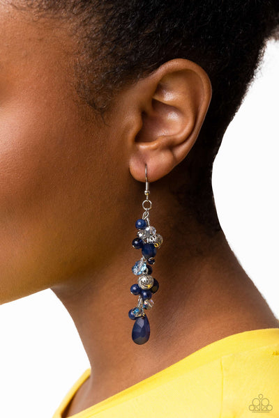 Paparazzi-Cheeky Cascade - Blue Earring