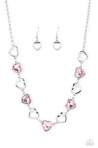 Paparazzi-Contemporary Cupid - Pink Necklace