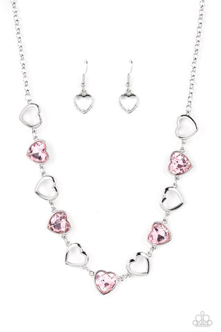 Paparazzi-Contemporary Cupid - Pink Necklace