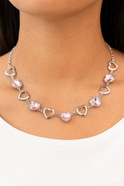 Paparazzi-Contemporary Cupid - Pink Necklace
