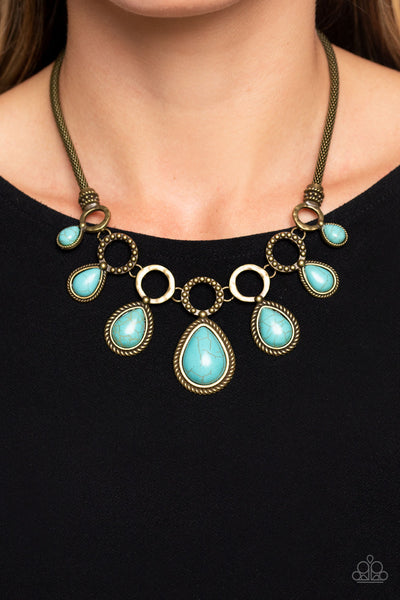 Paparazzi-Riverside Relic - Brass Necklace