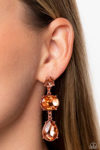 Paparazzi-Royal Appeal - Copper Earring