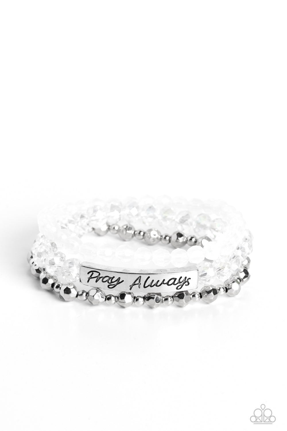 Paparazzi-Pray Always - White Bracelet