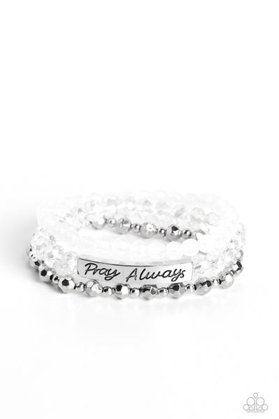 Paparazzi-Pray Always - White Bracelet