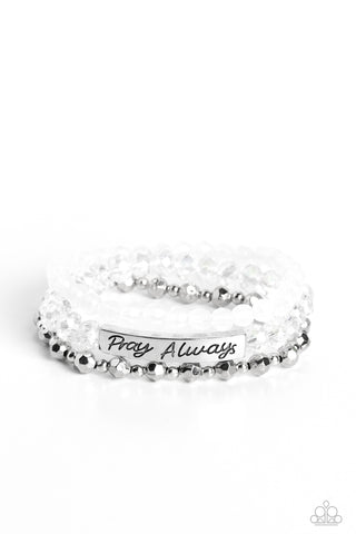 Paparazzi-Pray Always - White Bracelet