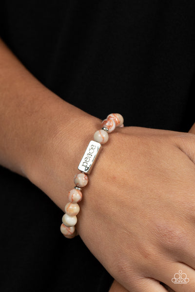Paparazzi-Serene Season - Orange Bracelet