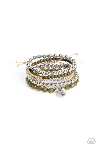 Paparazzi-Offshore Outing - Green Bracelet