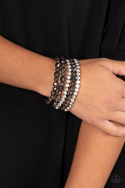 Paparazzi-Top Notch Twinkle - Black Bracelet
