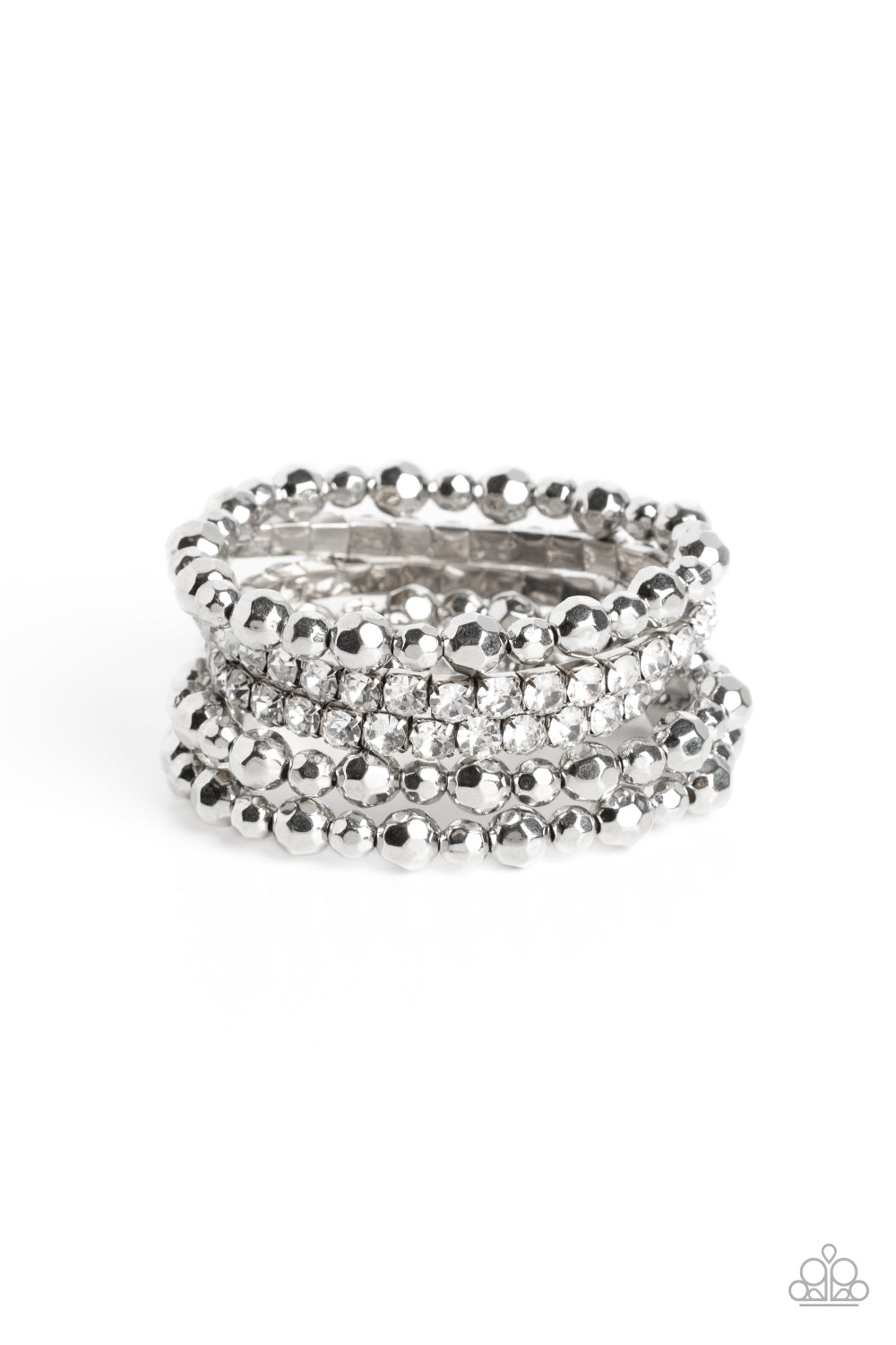 Paparazzi-Top Notch Twinkle - White Bracelet