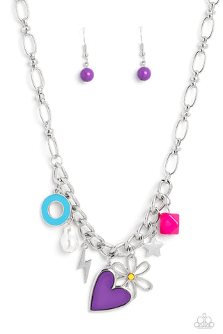 Paparazzi-Living in CHARM-ony - Purple Necklace