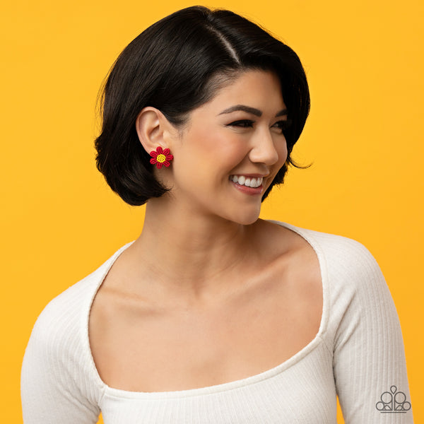 Paparazzi-Sensational Seeds - Red Earring