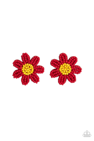 Paparazzi-Sensational Seeds - Red Earring