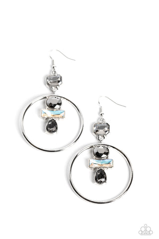 Paparazzi-Geometric Glam - Silver Earring
