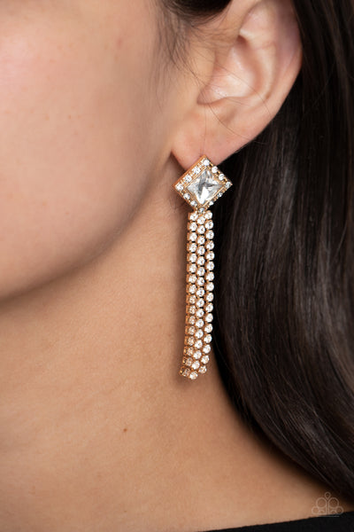 Paparazzi-Seasonal Sparkle - Gold Earring