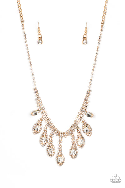 Paparazzi-REIGNING Romance - Gold Necklace