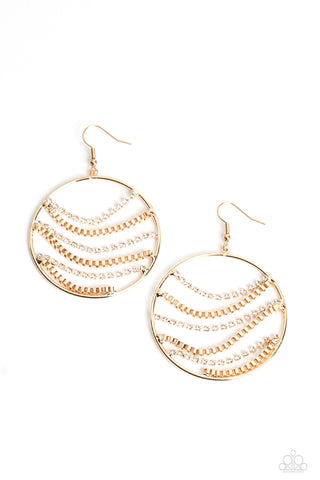 Paparazzi-Fighting Fortune - Gold Earring