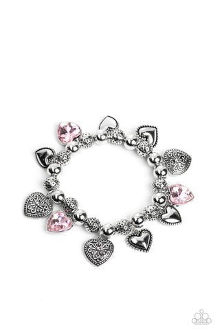 Paparazzi-Charming Crush - Pink Bracelet