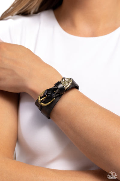 Paparazzi-Coat of Arms Couture - Black Bracelet