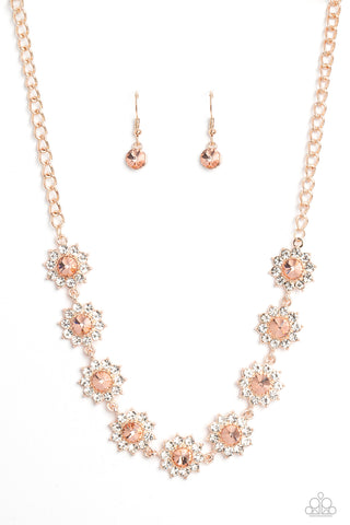 Paparazzi-Blooming Brilliance - Rose Gold Necklace