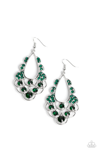 Paparazzi-Majestic Masquerade - Green Earring