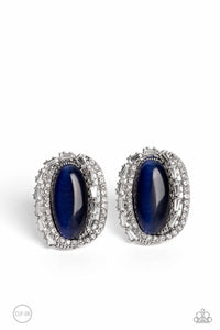 Paparazzi-Shimmery Statement - Blue Earring