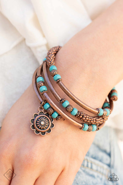 Paparazzi-Badlands Bunch - Copper Bracelet