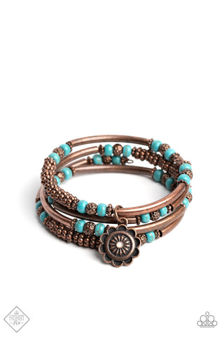 Paparazzi-Badlands Bunch - Copper Bracelet