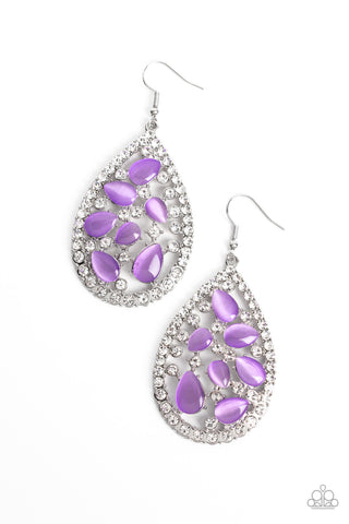 Paparazzi-Cats Eye Class - Purple Earring