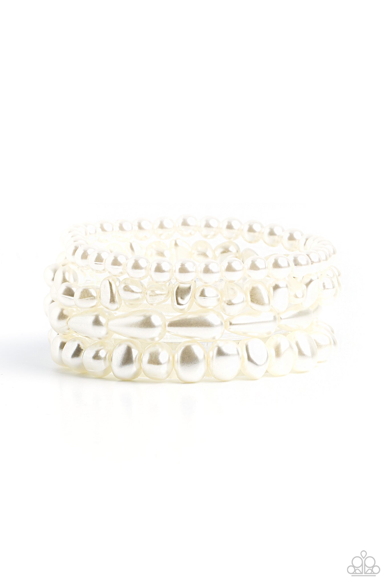 Paparazzi-Gossip PEARL - White Bracelet