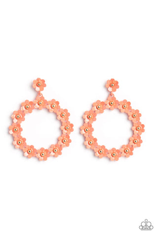 Paparazzi-Daisy Meadows - Orange Earring