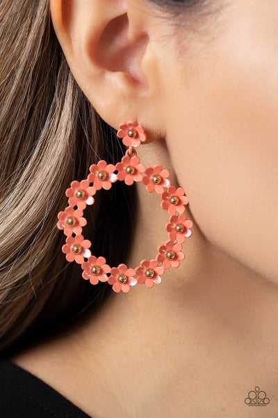 Paparazzi-Daisy Meadows - Orange Earring