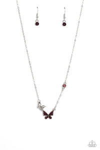Paparazzi-Cant BUTTERFLY Me Love - Purple Necklace