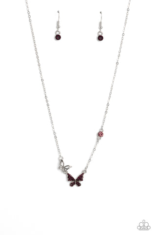 Paparazzi-Cant BUTTERFLY Me Love - Purple Necklace