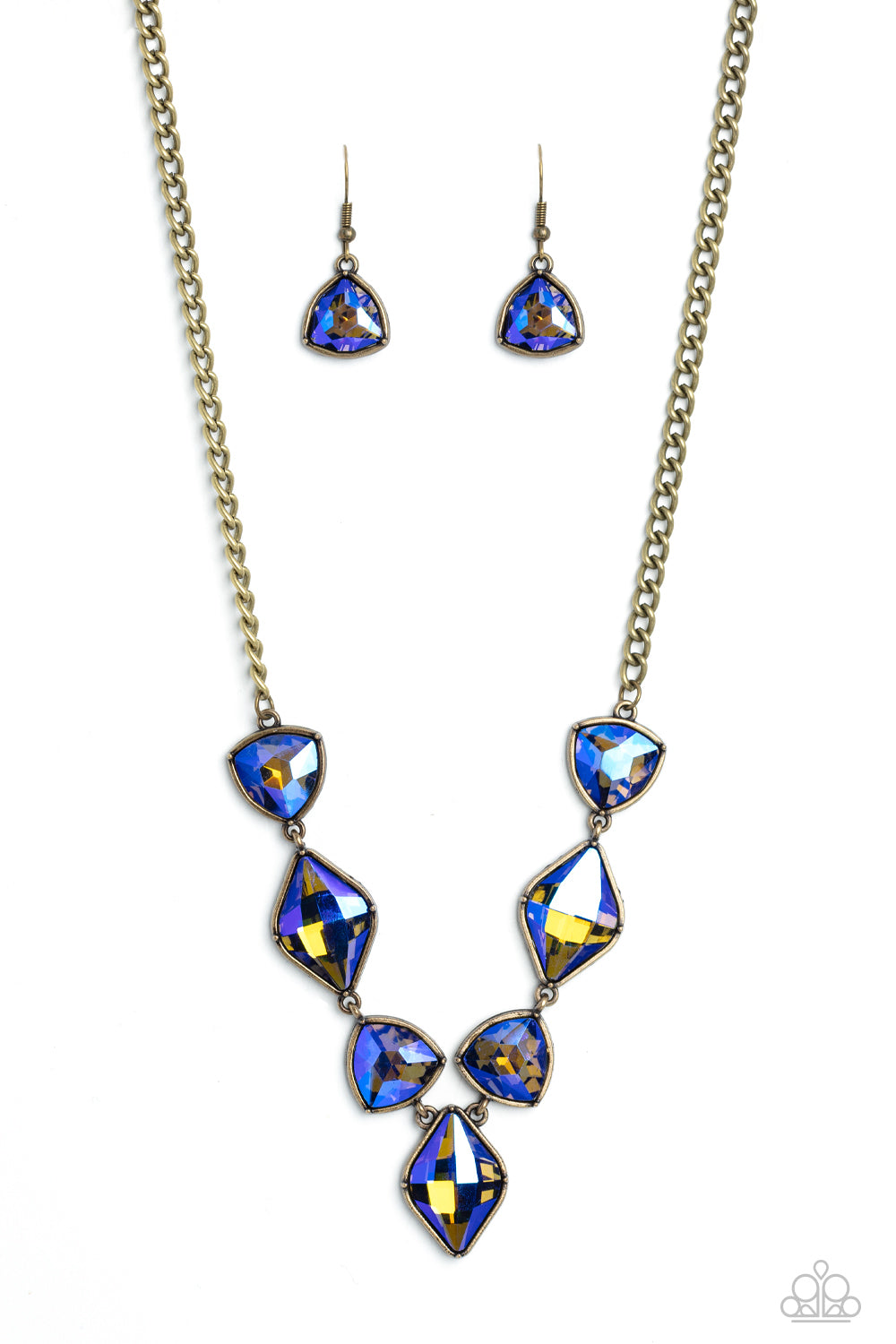 Paparazzi-Glittering Geometrics - Brass Necklace
