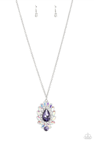Paparazzi-Over the TEARDROP - Purple Necklace