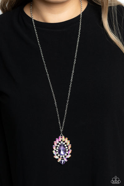 Paparazzi-Over the TEARDROP - Purple Necklace