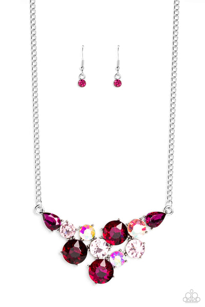 Paparazzi-Round Royalty - Pink Necklace