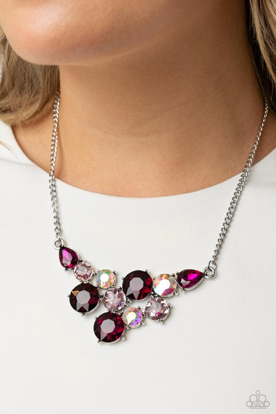 Paparazzi-Round Royalty - Pink Necklace