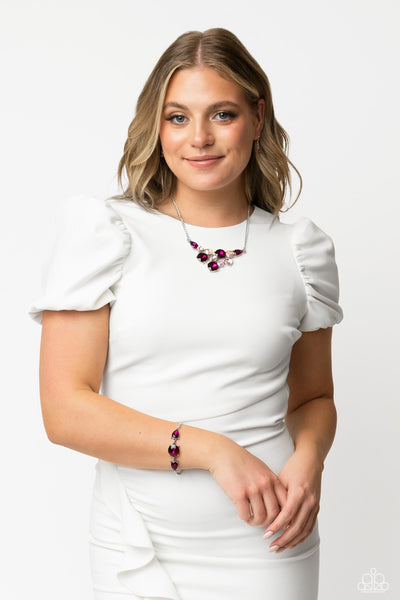 Paparazzi-Round Royalty - Pink Necklace