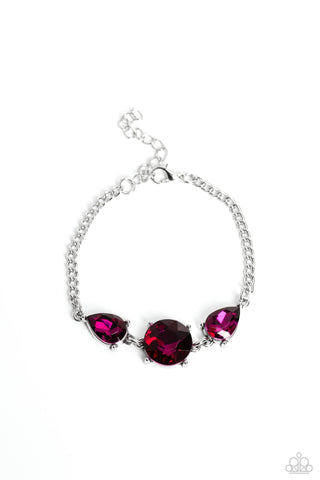 Paparazzi-Twinkling Trio - Pink Bracelet
