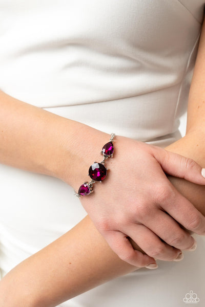 Paparazzi-Twinkling Trio - Pink Bracelet
