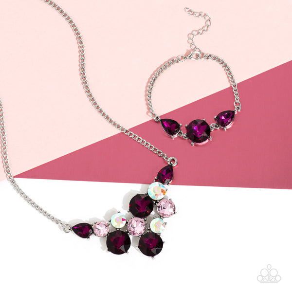 Paparazzi-Twinkling Trio - Pink Bracelet