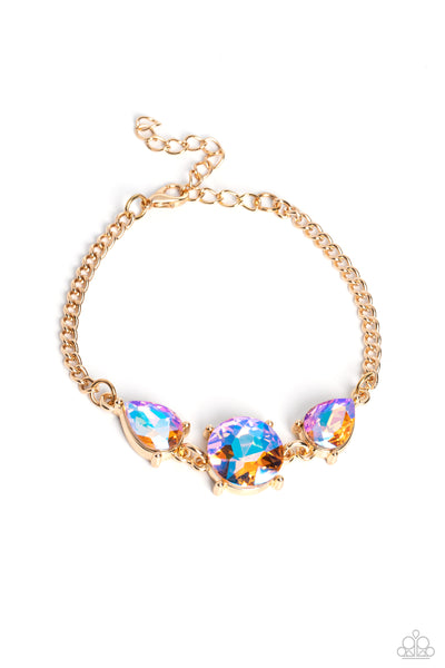 Paparazzi-Twinkling Trio - Gold Bracelet