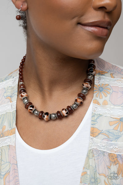 Paparazzi-Warped Whimsicality - Brown Necklace